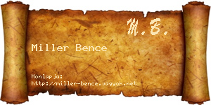 Miller Bence névjegykártya